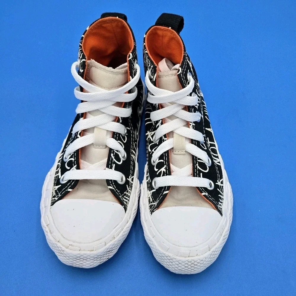 Converse Child Shoes‎ Not A Chuck All Star 373169C Black/White/Orange Sz 11